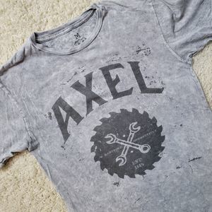 Axel Brand Tee Shirt. Marbled Grey. W Hartford Connecticut Graphic